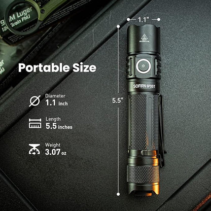 sofirn SP35T Tactical Flashlight, 3800 Lumens Super Bright Pocket LED - Image 3