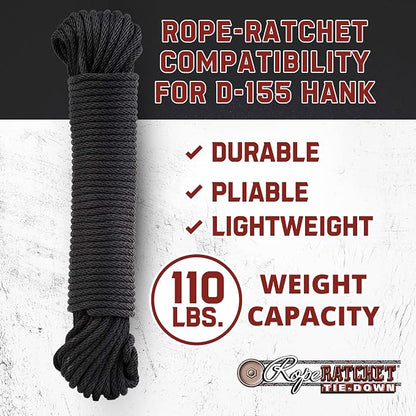 Rope Ratchet 3/16" 50 ft Braided Polypropylene Utility Cord, Weather Resistant - Image 4
