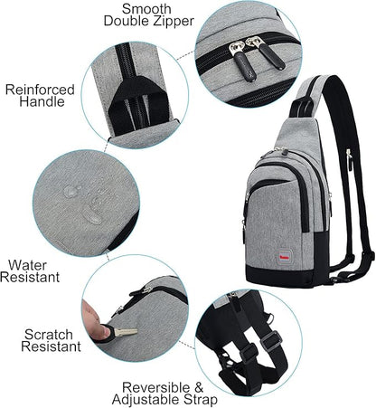 Peicees Small Sling Bag for Women Mens Convertible Crossbody Backpack Shoulder - Image 5
