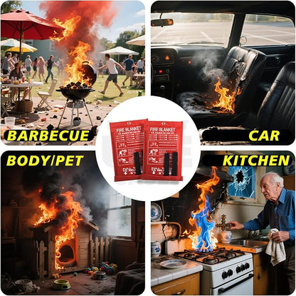 Ougist 2 Pack Emergency Fire Blanket - Image 5