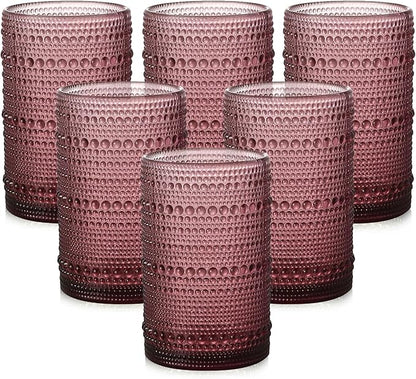 ZMOWIPDL Vintage Glassware Drinking Glasses Set of 6, 15 oz Hobnail Glass Cups by ZMOWIPDL