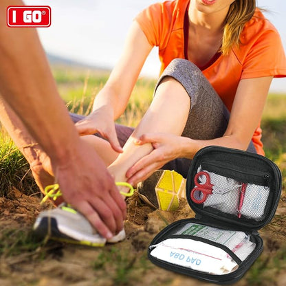 I GO 85 Pieces Hard Shell Mini Compact First Aid Kit, Small Personal Emergency - Image 5