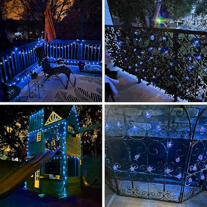 Blue 2-Pack 100 LED 64FT Crystal Globe Solar Christmas Lights, Outdoor - Image 3