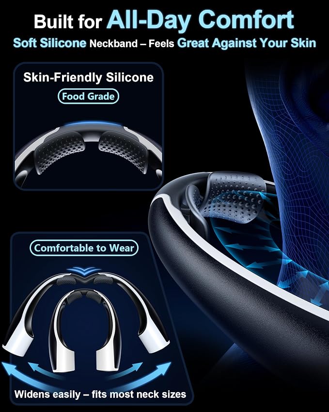 Rohent Portable Hands-Free Neck Fan - 4000mAh Battery - Image 8