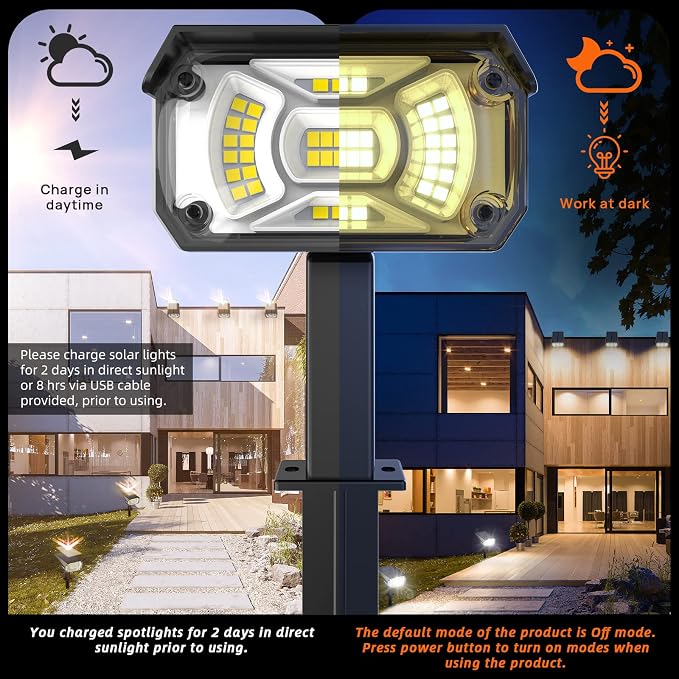 LEREKAM Solar Lights Outdoor Waterproof Landscape Lights, 40 LEDs Solar Spot - Image 5