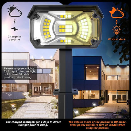 LEREKAM Solar Spot Lights, IP65 Waterproof 40 LED's Landscape Spotlights - Image 5