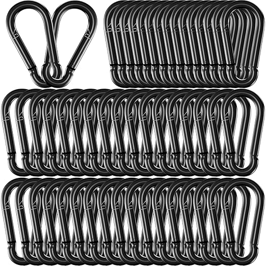 50 Pcs 3" Heavy Duty Spring Snap Hook Carabiners, M8 5/16" Galvanized Steel by SEUNGCH