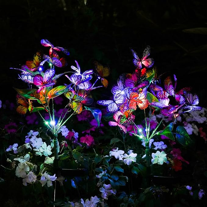 Adecorty Solar Garden Lights Solar Lights Outdoor Waterproof Decorative 4 Pack - Image 7