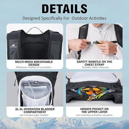 N NEVO RHINO Small Hiking & Trekking Backpack, 10L Lightweight Travel Backpack - Image 6