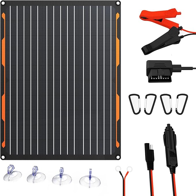 FlexSolar 20W 12V Solar Panel Battery Charger Maintainer Kits Trickle Charger by FlexSolar