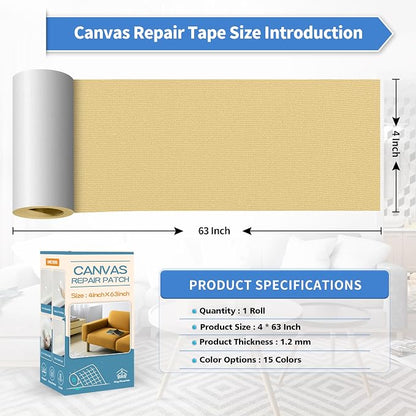KING MOUNTAIN Canvas Repair Tape, Outdoor Gear Patch, 4×63 Inches, Waterproof - Image 4