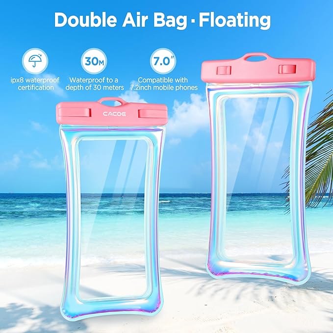 CACOE Universal Waterproof Phone case 2 Pcs-Up to 7.0", Phone Pouch - Image 3