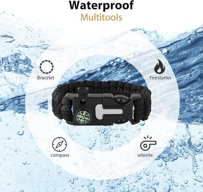 Bracelets, Survival Bracelets for Men Paracord Tactical 5-in-1 Camping Gear Kits - Image 3