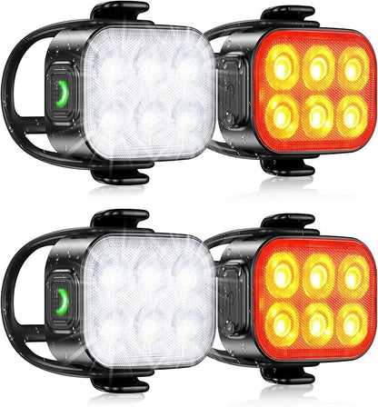 Zewdov Bike Lights for Night Riding, USB Rechargeable Bike Lights Front and Back - Image 8