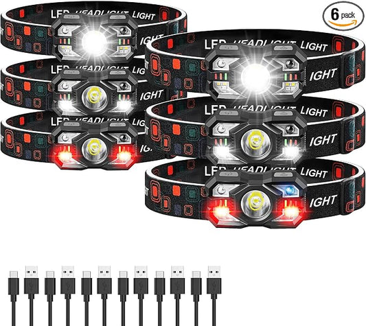 Headlamp Rechargeable 6Pack, 3000 Lumen Ultra-Light Bright Headlamp Flashlight by Northlet