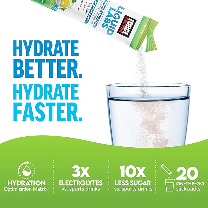 Force Factor Liquid Labs Electrolytes Powder Packets—Lemon Lime—Hydration - Image 2