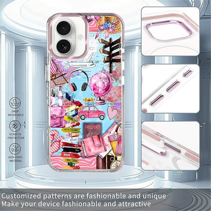 Case for iPhone 16, Cover Holiday Trip World Map Phone Case Design，for Women - Image 2