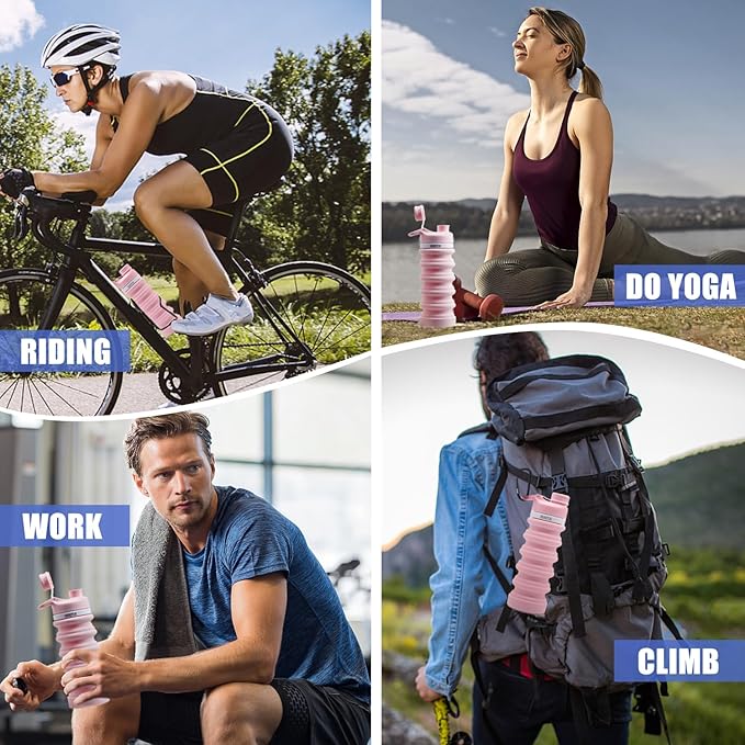 ONTA Collapsible BPA Free Silicone Water Bottle, 20oz - Image 4