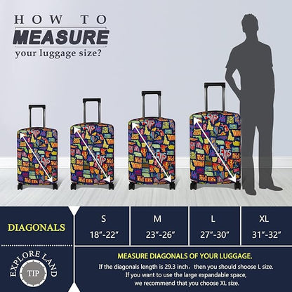 Explore Land Travel Luggage Cover Suitcase Protector Fits 18-22 Inch Case - Image 5