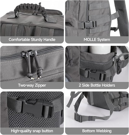 Tactical Military Backpack, Large Capacity Molle System - Image 4