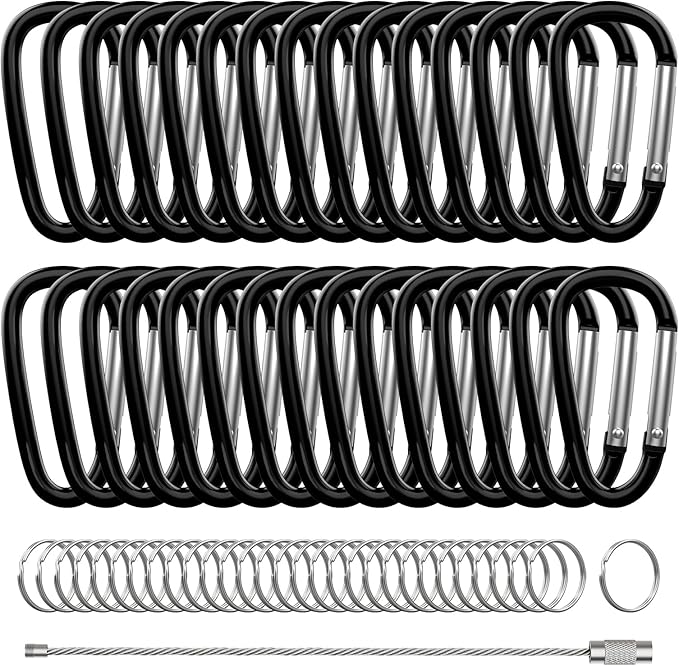 30PCS Aluminum Carabiner Clips by XIECHANEE