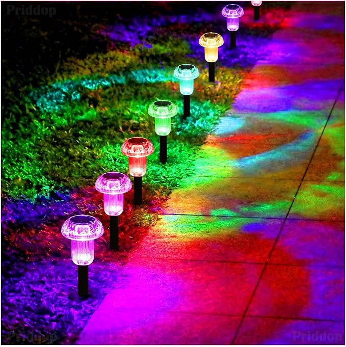 Priddop Solar Lights Outdoor Pathway Waterproof 16 Pack Color Changing LED - Image 8