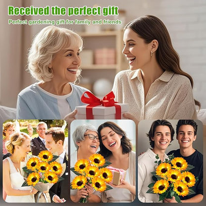 ostritec Sunflower Solar Lights Outdoor Decor, 4 Pack Solar Garden Decor 24 - Image 7