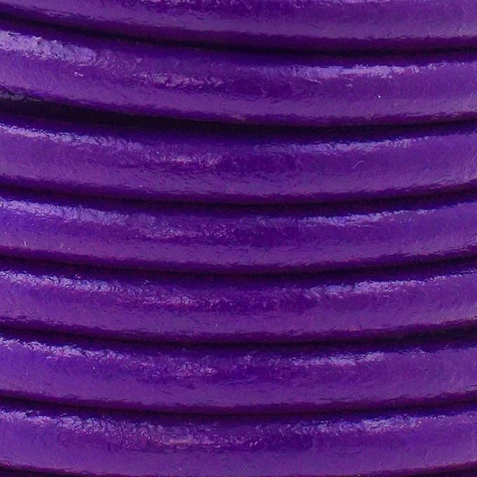 Mandala Crafts Round Genuine Purple Leather Cord - Image 3