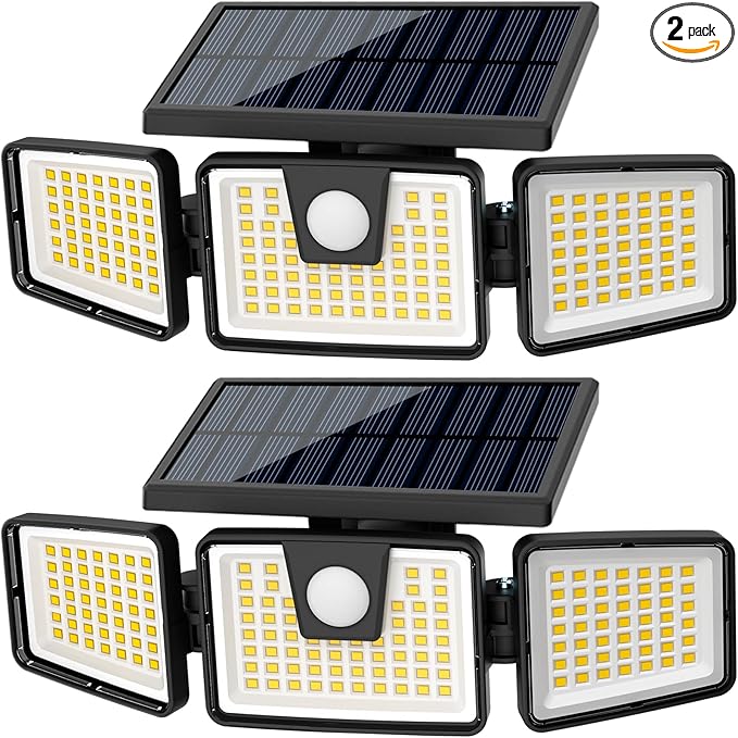 AmeriTop Solar Lights Outdoor, 2 Pack LED High Brightness Cordless Solar Motion by AmeriTop