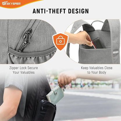 SKYSPER Anti Theft Hiking Backpack, 18L RFID Packable Travel Daypack, - Image 3