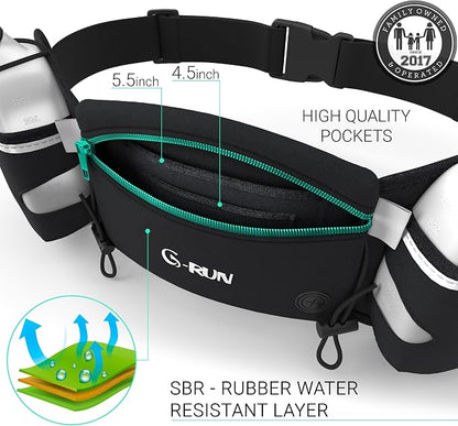 Hydration Running Belt with 2x10oz Bottles - Image 5