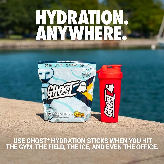 GHOST Hydration Packets, Lemon Crush, 24 Sticks, Electrolyte Powder - Image 2