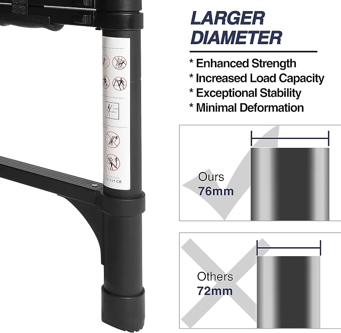 BOCOM 12.5 FT Aluminum Telescoping Ladder, Lightweight Multi-Purpose - Image 2