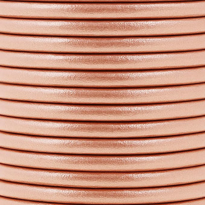Mandala Crafts Round Genuine Rose Gold Leather Cord - Image 3