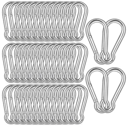 40PCS M6 Heavy Duty Carabiner Clip, 2.36Inch Snap Hook Quick Link Small by XHAMXE