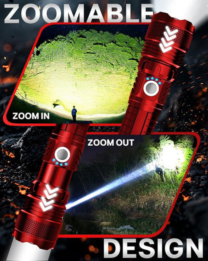 Victoper Red LED Flashlights, High Powered High Lumens Super Bright Tactical - Image 4