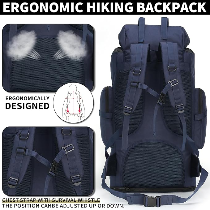 Hiking Backpack for Men 70L/100L Camping Backpack Military Rucksack Molle 3 - Image 5