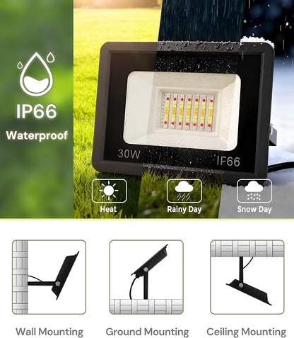 L LOHAS LED 30W Flood Light Outdoor, RGB Landscape Lighting - Image 6