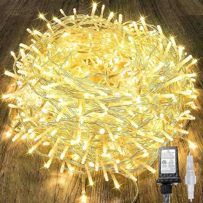 240LED 88Ft Connectable String Lights Indoor Outdoor Clear Wire | Warm White by KAQ