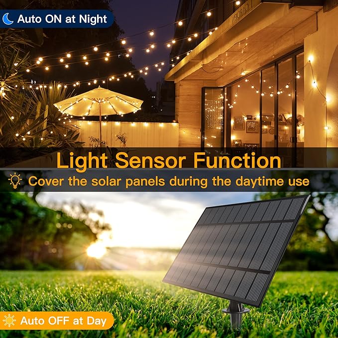 Ollny 60FT Solar Lights Outdoor, Waterproof Remote Control Dimmable Timers - Image 5