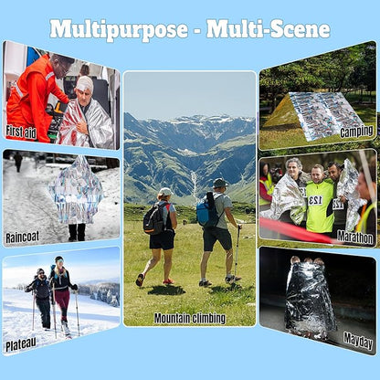 Emergency Mylar Blanket 5-Pack, Thermal Survival Blankets, Reflective Foil - Image 5