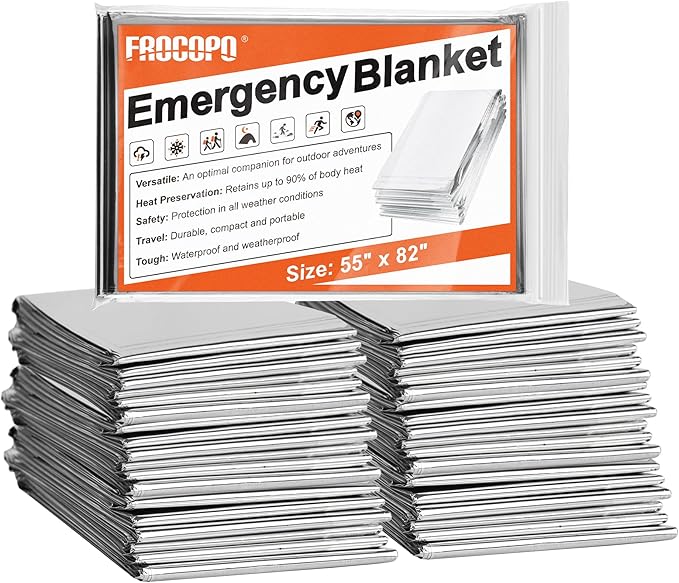 Frocopo 6 Pack Emergency Mylar Blanket, Emergency Blanket Space Blanket by Frocopo
