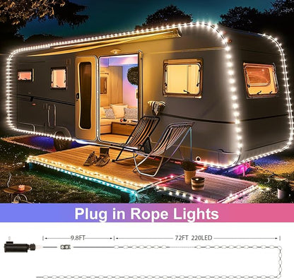 Minetom Color Changing Rope Lights: 72 Ft 220 LED Outdoor String Lights - Image 8
