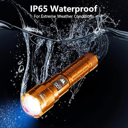 WdtPro LED Rechargeable Flashlight 2 Pack, Super Bright Zoomable 6000 Lumens - Image 5