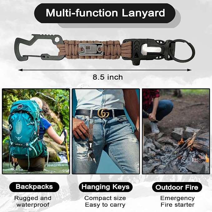 DDOUT Heavy Duty Paracord Lanyard 550 Paracord Braided Keychain - Image 5