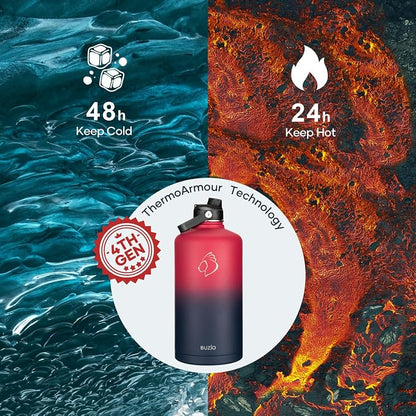 128oz Insulated Water Bottle, BUZIO Gallon Water Jug - Image 2