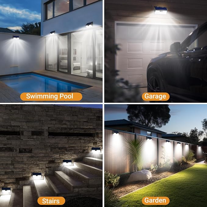 vighep Solar Motion Lights Outdoor, 318 LED Waterproof Fence Light Solar Powered - Image 7