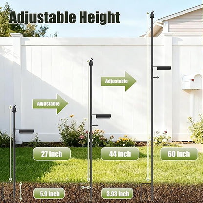 Ground Stake Mount Stand for Outdoor Cameras and Solar Panels, Adjustable - Image 3