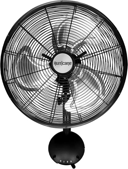 Hurricane 16" High Velocity Pro Oscillating Metal Wall Mount Fan w/ 3 Speeds by Hurricane