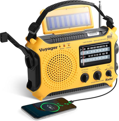 Kaito KA500 5-way Powered Solar Power, Dynamo Crank, Wind Up Emergency by Kaito